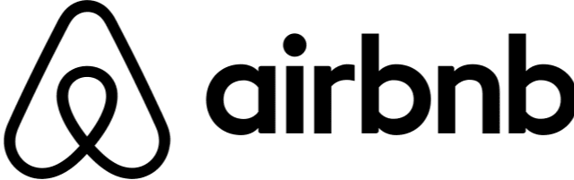 Airbnb logo in black and white