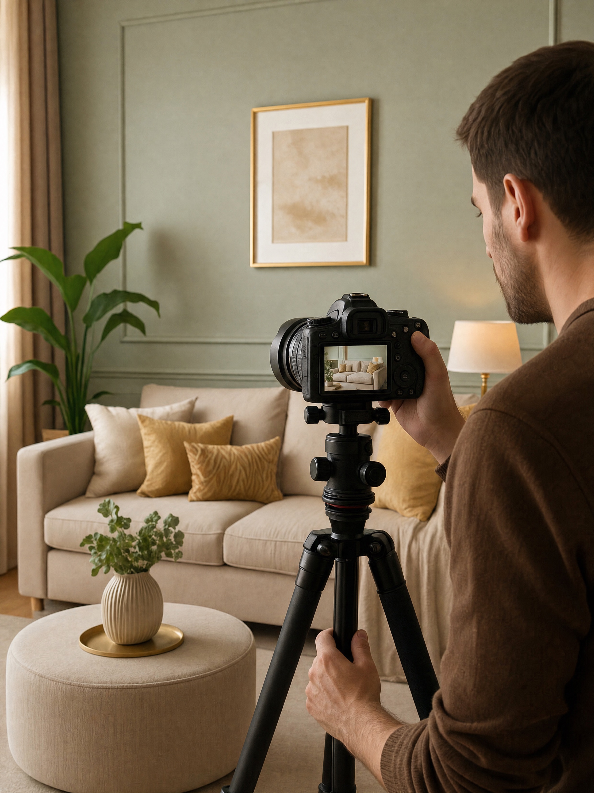 Photographer holding a professional photography camera